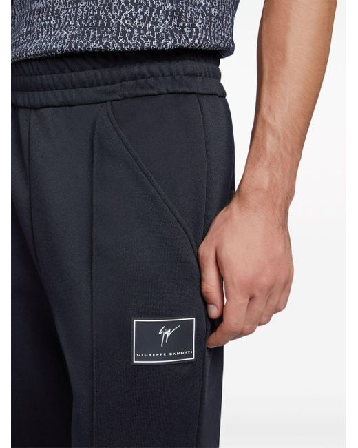 Giuseppe Zanotti Blue Logo-patch Straight-leg Track Pants for men