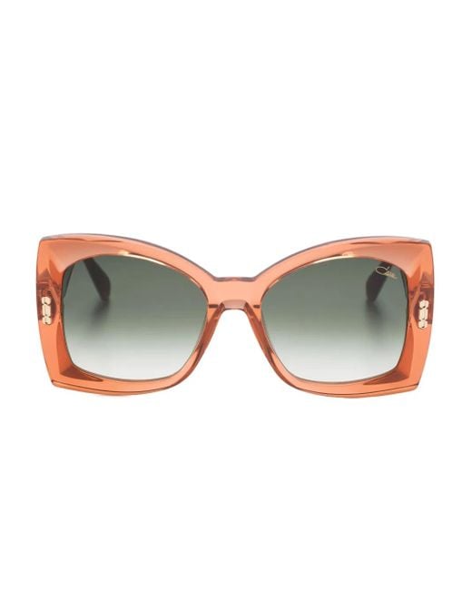 Cazal Brown Geometric-Frame Sunglasses