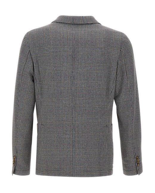 Manuel Ritz Gray Houndstooth-Pattern Blazer for men