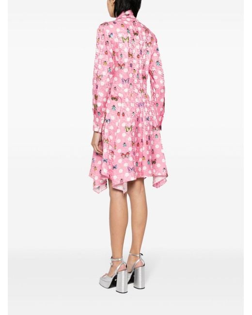 Versace Mini-jurk Met Print in het Pink