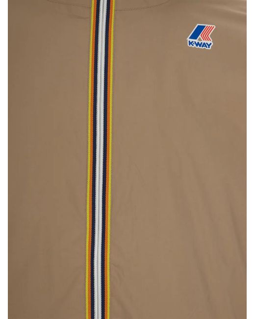 K-Way Brown Logo-Print Jacket