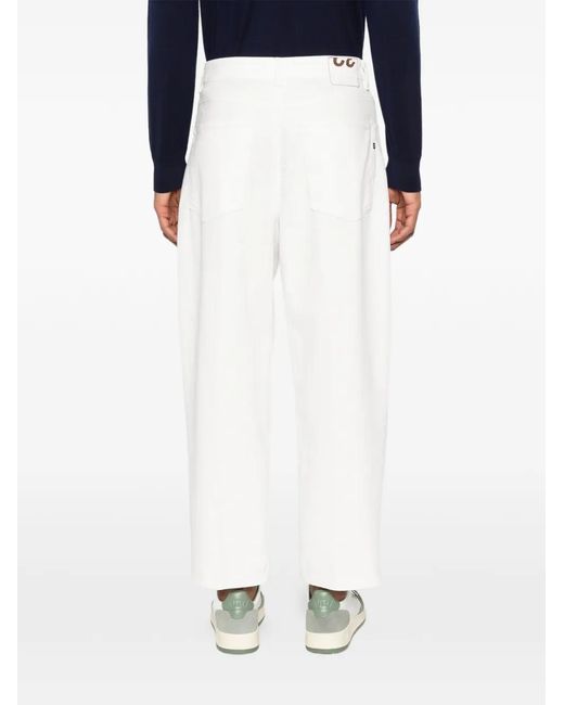 Dondup White Anthony Cropped Denim Jeans for men