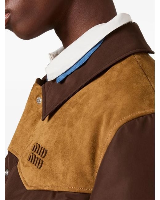 Miu Miu Brown Technical Pongã Down Jacket