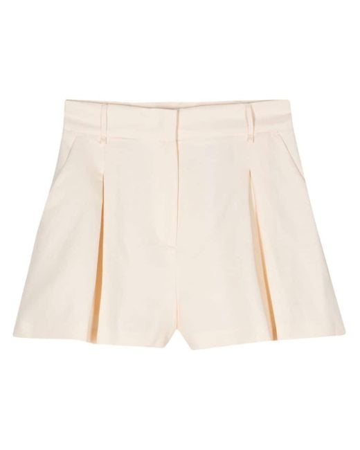Twin Set Natural Pleated Tailored Shorts