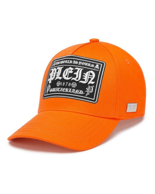 Philipp Plein Honkbalpet Met Geborduurd Logo in het Orange