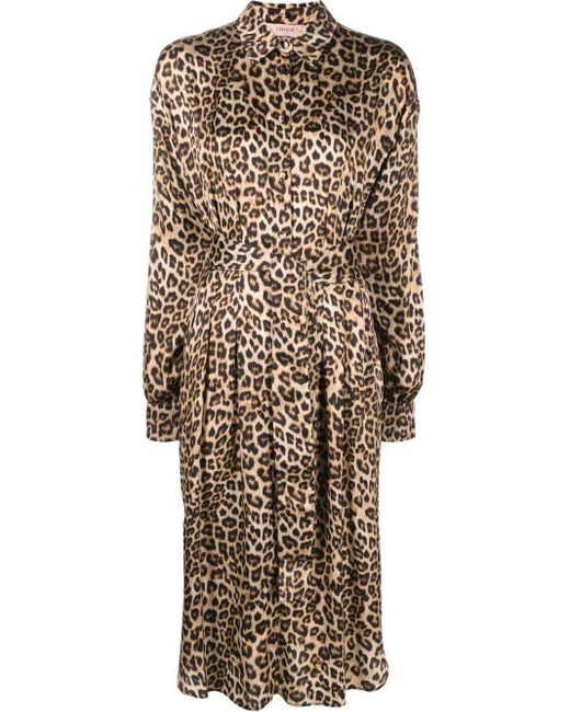 Twinset Natural Leopard-print Midi Dress