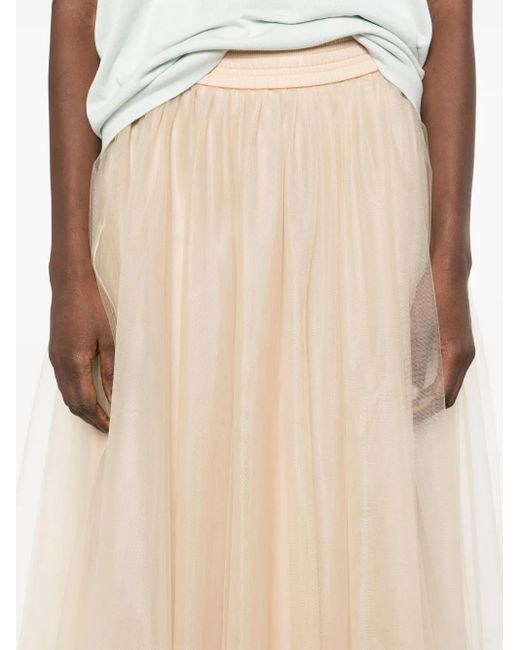 Fabiana Filippi Natural Tulle Midi Skirt
