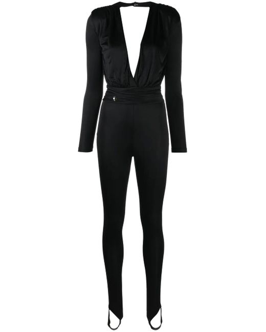 Philipp Plein Jumpsuit Met Watervalhals in het Black