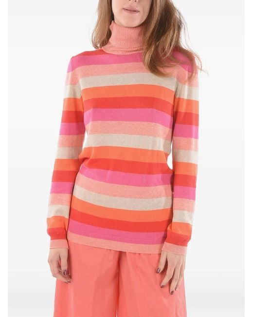 Woolrich Red Striped Turtleneck Sweater