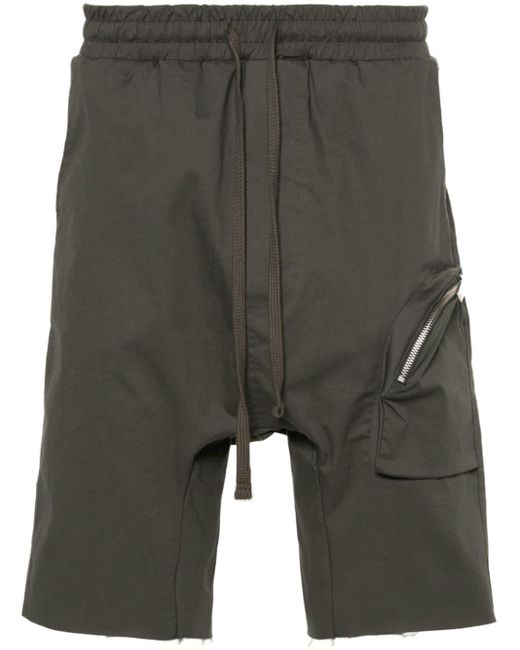 Thom Krom Gray Drawstring Cargo Shorts for men