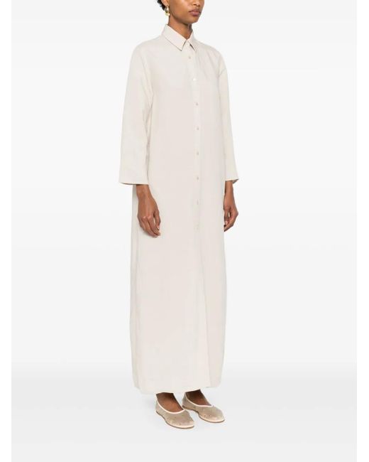 Blanca Vita White Linen Midi Dress