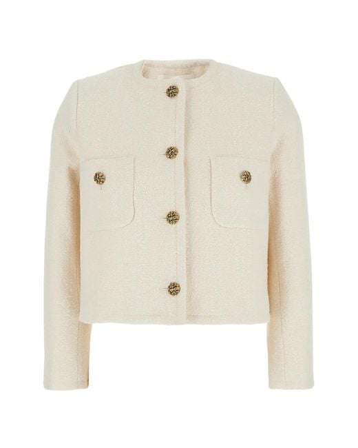 Ba&sh White Button-Up Jacket