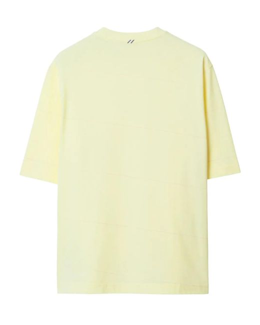 Burberry Yellow Logo-Embroidered Cotton T-Shirt for men