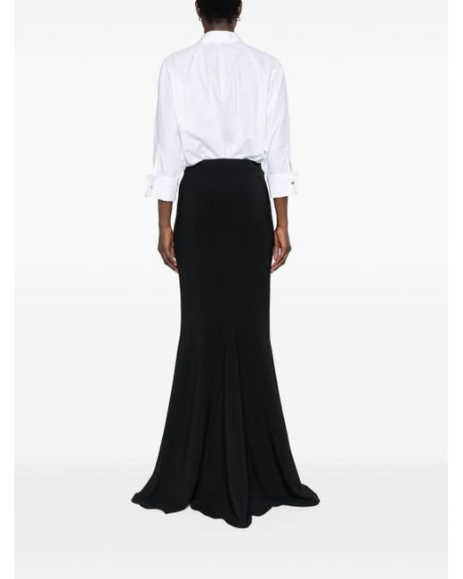 Robe longue à empiècements contrastants Elisabetta Franchi en coloris Black