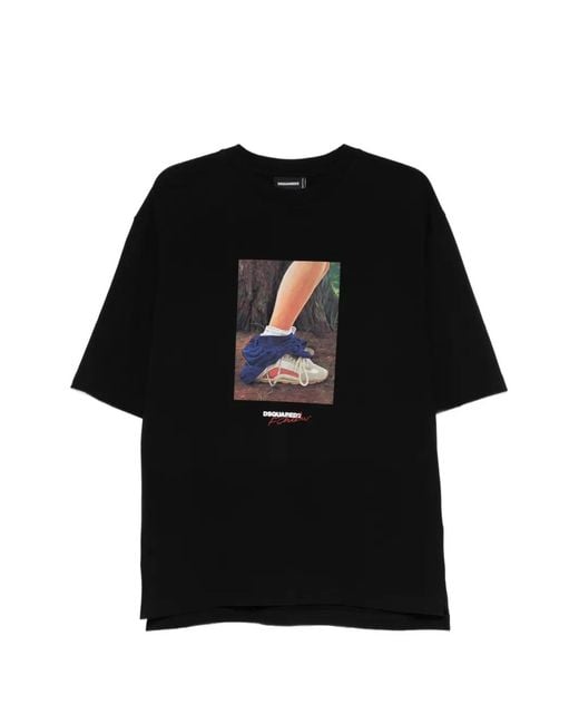 DSquared² Black Short-Sleeve Crew-Neck T-Shirt for men
