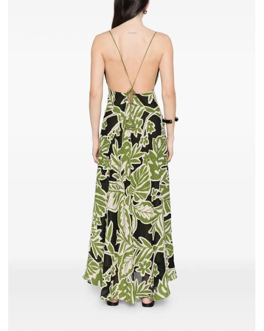 Niu Green Floral-Print Maxi Dress