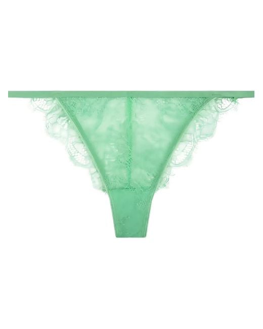 LoveStories Green Lace-Trimmed Thong