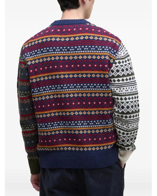 Barbour Blue Fairisle-Patterned Sweater for men