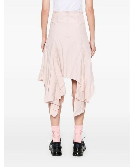 Marques'Almeida Pink Flounce Asymmetric Skirt