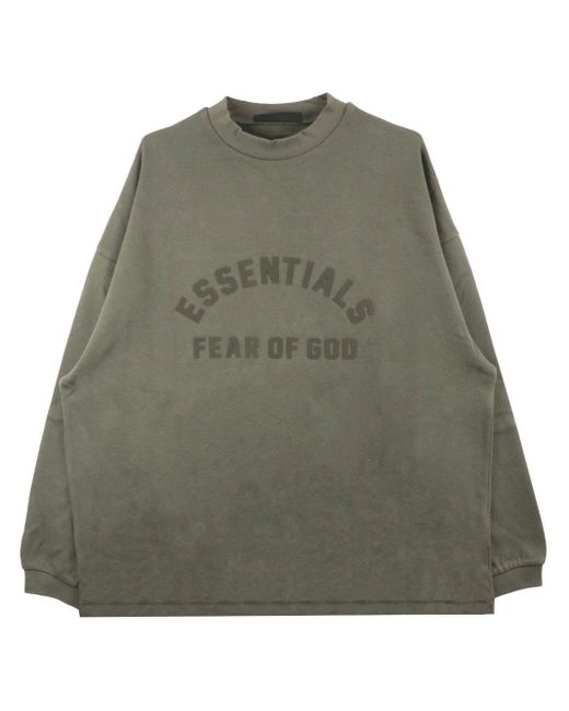 Fear Of God Green Logo-print Cotton Sweatshirt for men