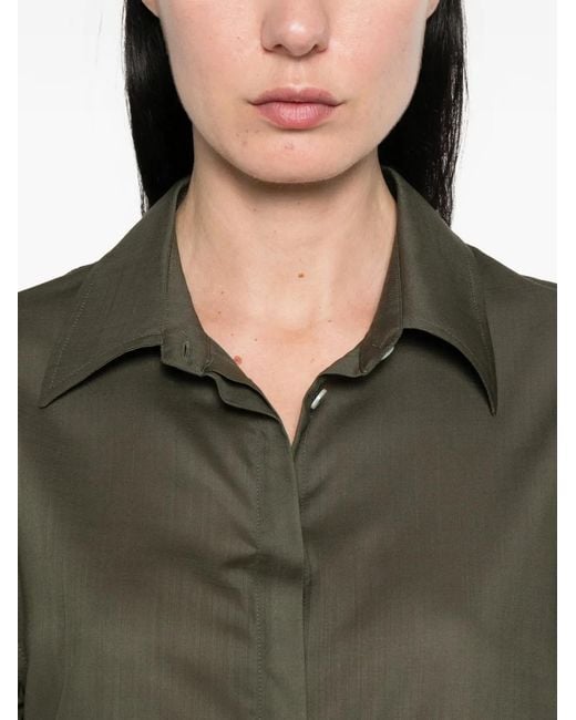 Herno Green Virgin Wool Shirt