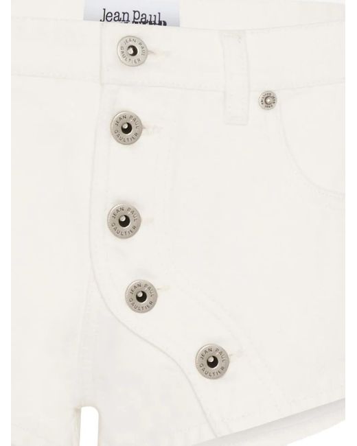Jean Paul Gaultier Natural Button-Detailing Mini Shorts