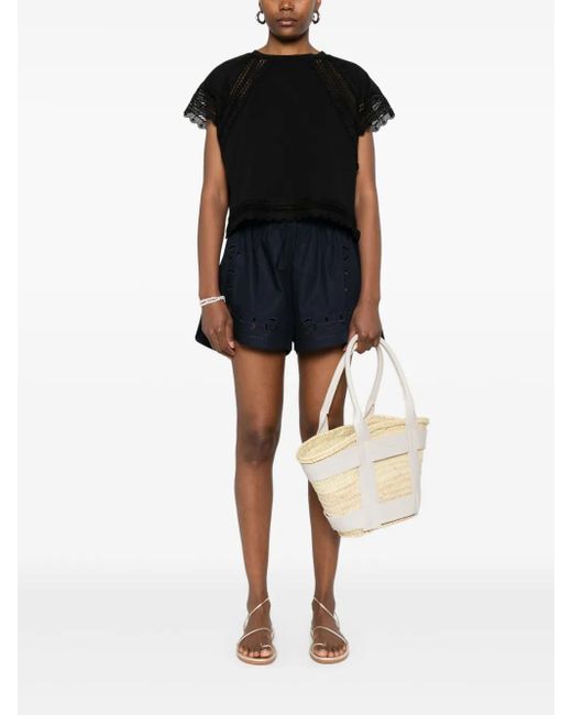 Ermanno Scervino Black Lace-Trim Blouse