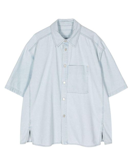 Wooyoungmi Blue Graphic-print Denim Shirt for men