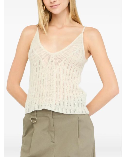 Liu Jo White V-Neck Top