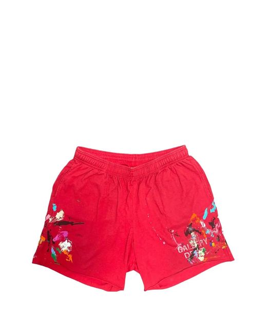 GALLERY DEPT. Red Insomnia Printed Track Shorts for men