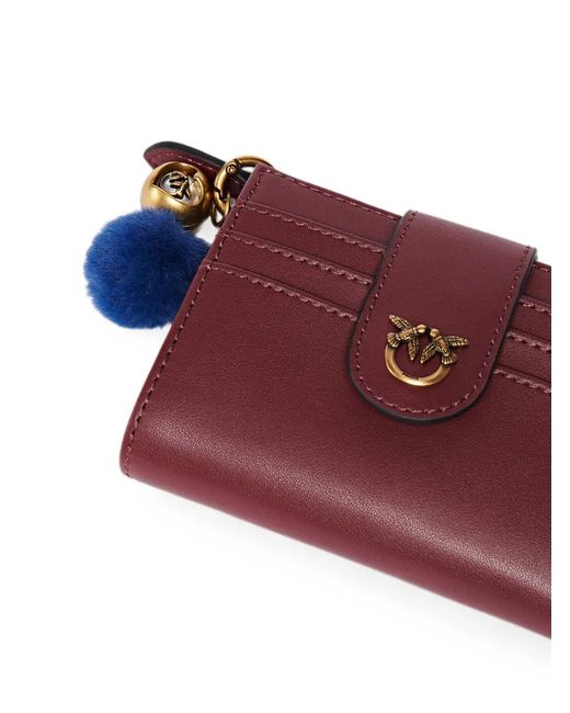 Pinko Purple Love Birds Leather Wallet