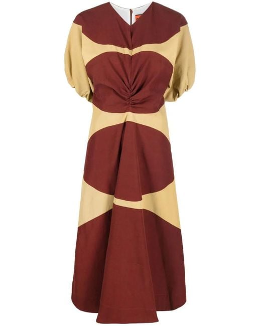 Colville カラーブロック ドレス Red