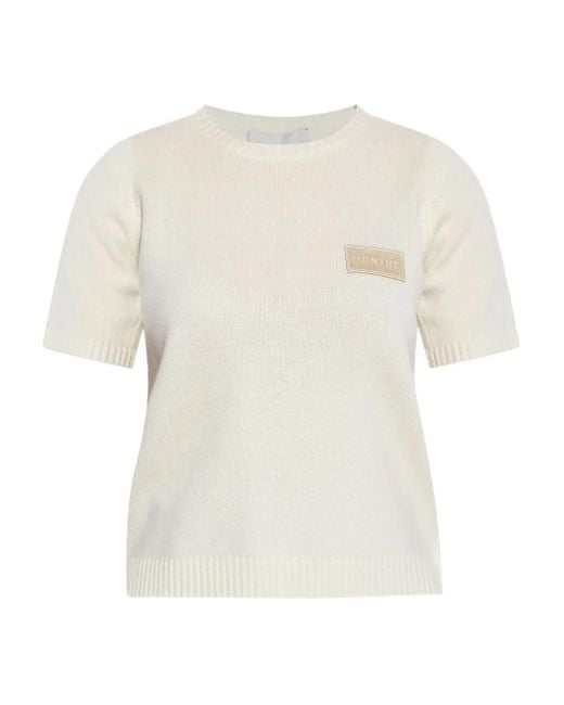 Munthe White Wool-Cashmere Blend T-Shirt