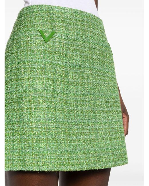 Falda con hilos metalizados Valentino Garavani de color Green