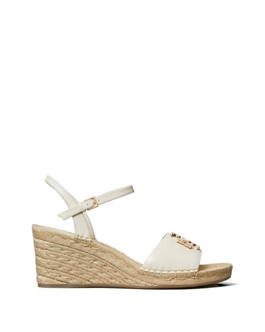 Tory Burch White Eleanor Wedge Espadrilles