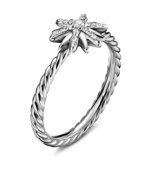 David Yurman White Petite Starburst Ring Aus Sterlingsilber 10Mm