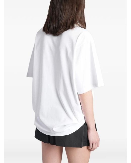 Alexander Wang White Embossed Logo-Print T-Shirt