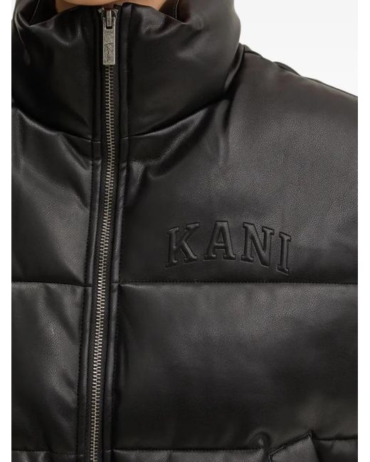 Karlkani Black Quilted Logo Puffer Jacket