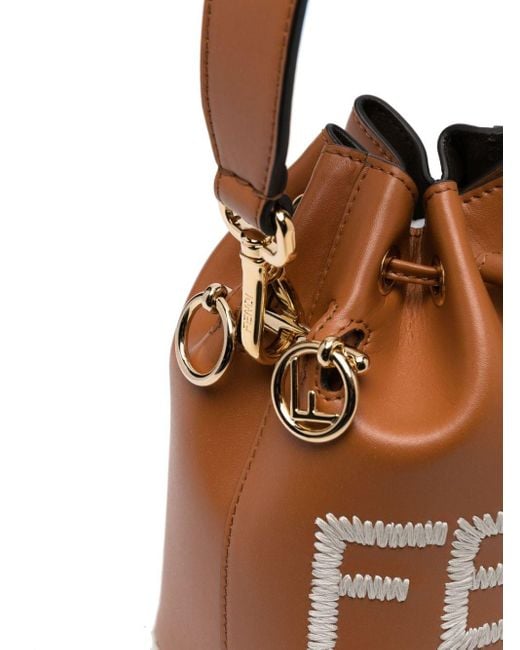 Fendi Brown Small Mon Tresor Leather Bucket Bag