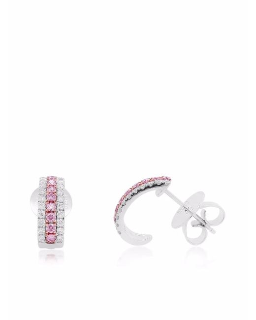 HYT Jewelry 18Kt Witgouden Argyle Stud Oorbellen Met Diamant in het White