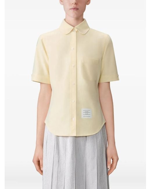Thom Browne Natural Pach-Pocket Short-Sleeve Shirt