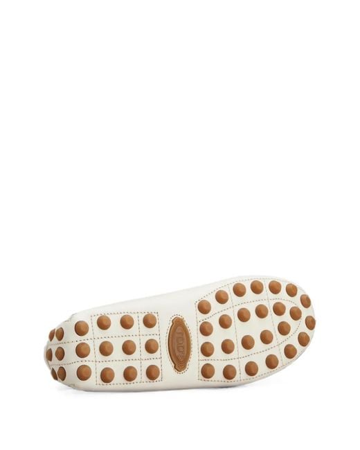 Tod's White Gommino Lace-Up Loafers for men