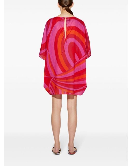 Emilio Pucci Red Iride-Print Kaftan