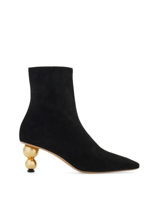 Ferragamo Black Spherical Heel Ankle Boots