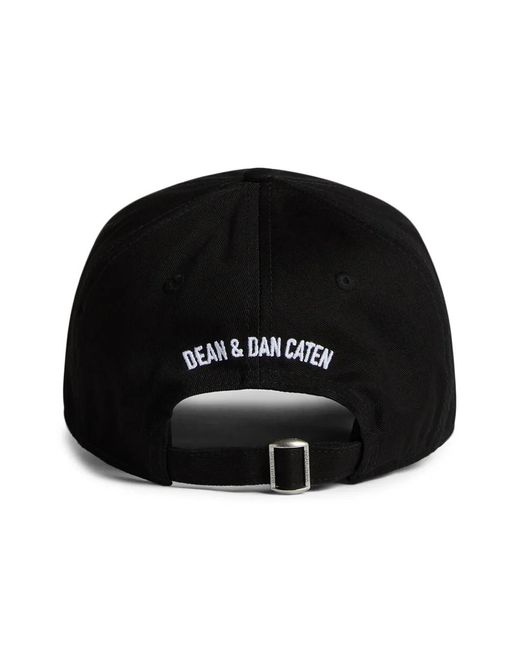 DSquared² Black Logo-Embroidered Baseball Hat for men