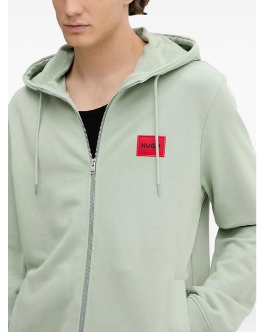 HUGO Green Hoodie À Fermeture Zippée for men