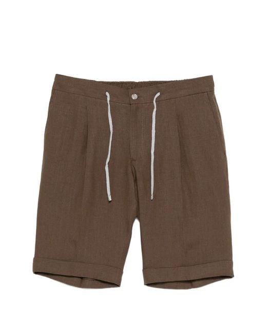 Barba Napoli Brown Short Plissé À Lien De Resserrage for men