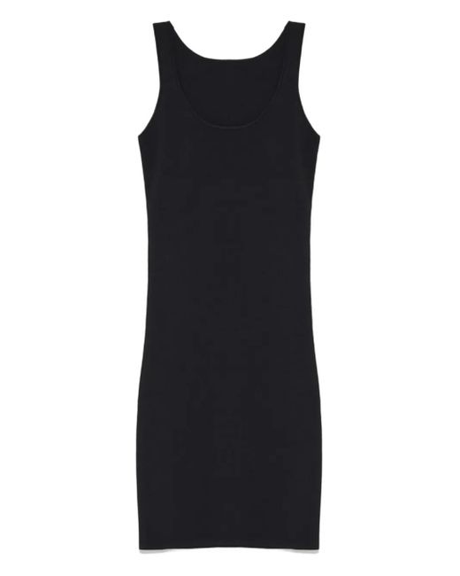 Yves Salomon Blue Cut-Out High-Neck Midi Dress