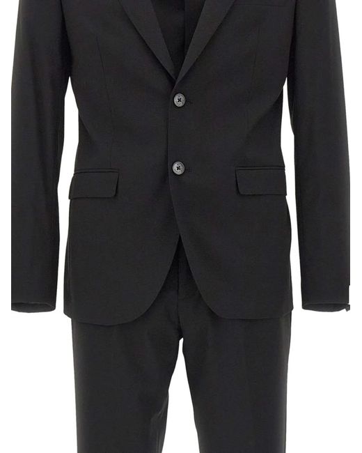 Manuel Ritz Black Front-Pocket Two-Button Suit for men