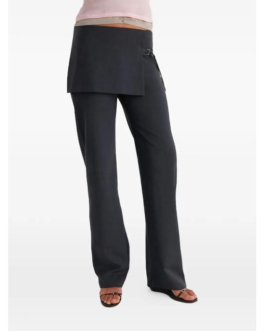 Paloma Wool Blue Archive Layered-Skirt Trousers